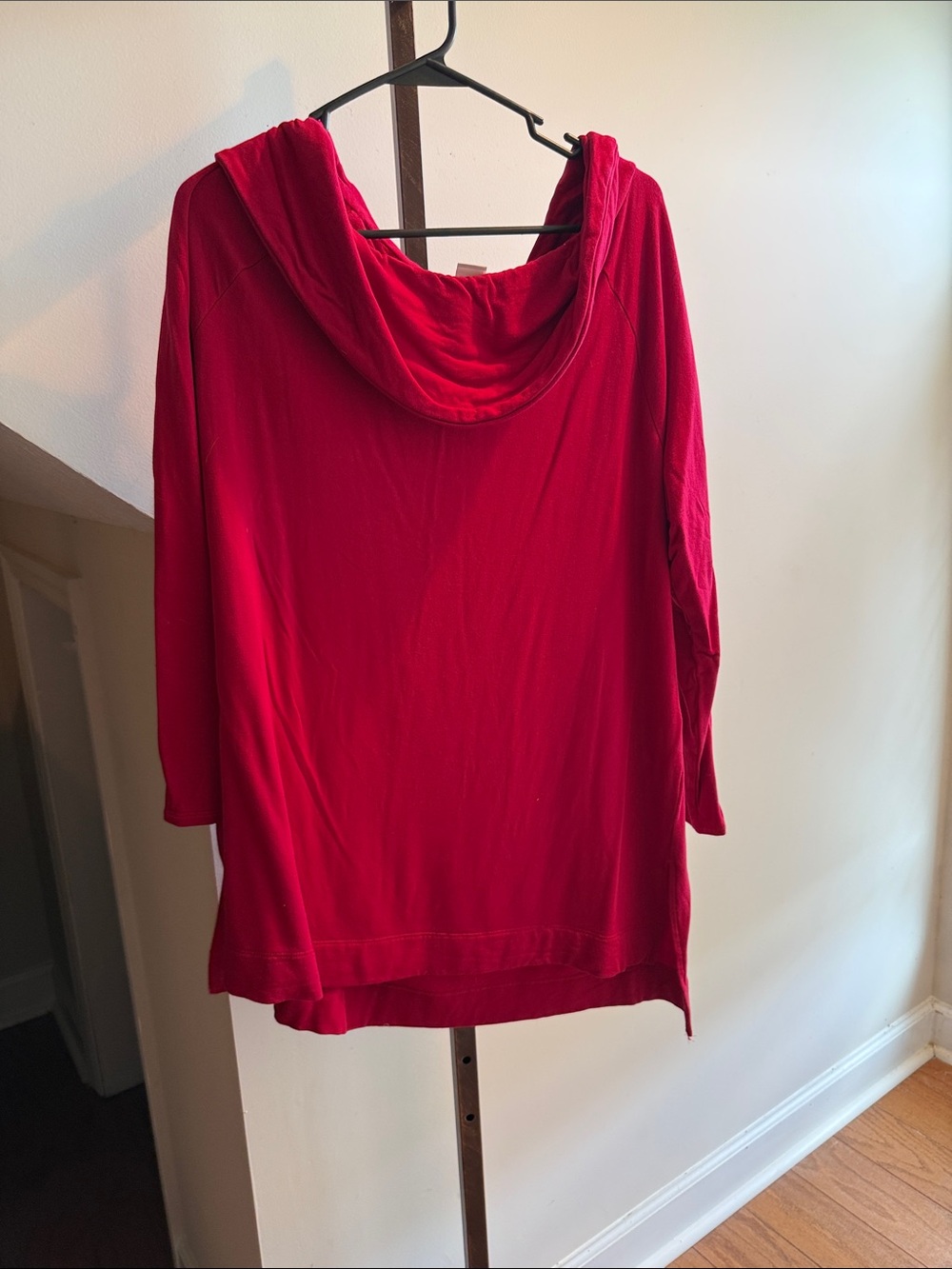 Chico’s Red Hooded Women's Sweater - Classic Lightweight Pullover